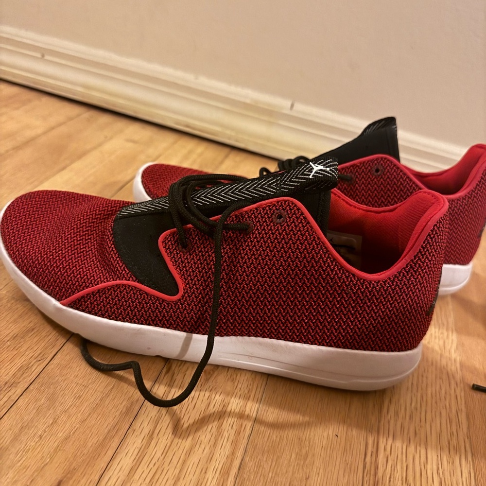 Jordan Red and Black Knit Sneakers